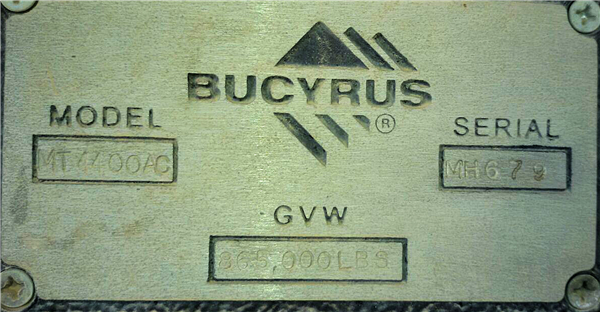 Bucyrus Model Mt4400ac Unit Rig Dump Trucks With Cummins Qsk-60c Engine)